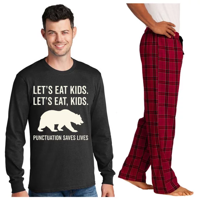 LetS Eat Punctuation Saves Lives Bear Long Sleeve Pajama Set