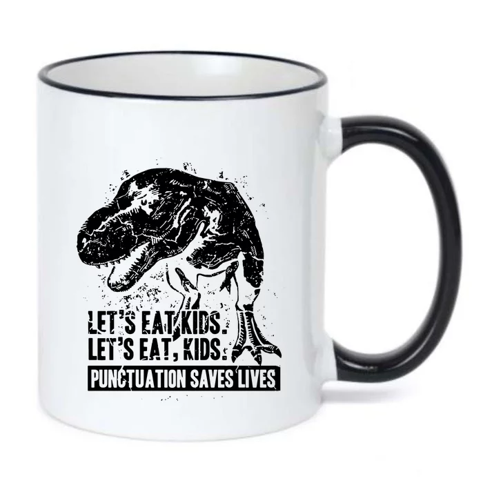 Lets Eat Punctuation Saves Lives Black Color Changing Mug