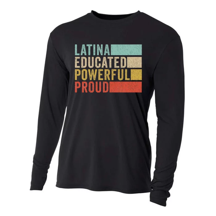 Latina Educated Powerful Proud Cooling Performance Long Sleeve Crew