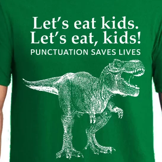 Lets Eat Punctuation Saves Lives Dinosaur Funny Teacher Pajama Set