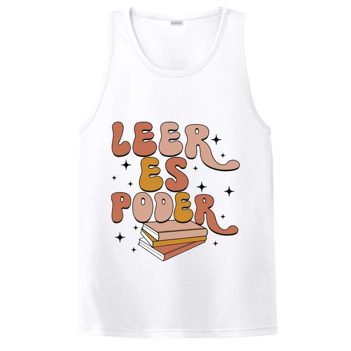 Leer Es Poder Groovy Spanish Teacher Bilingual Maestra Performance Tank