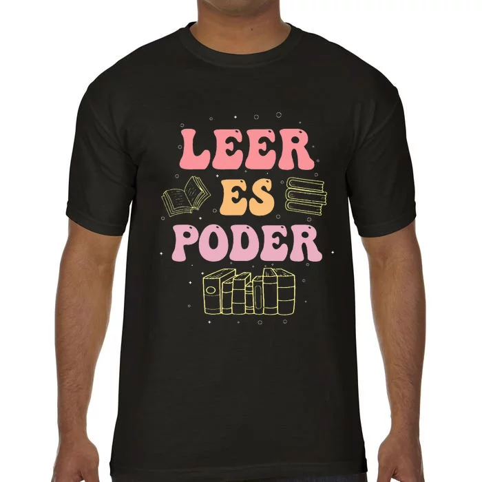 Leer Es Poder Groovy Spanish Teacher Bilingual Maestra Comfort Colors T-Shirt