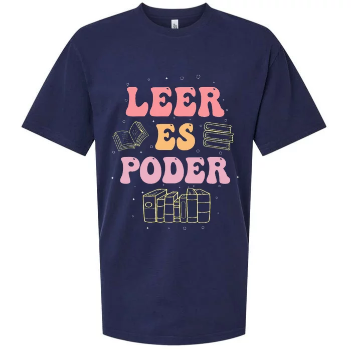 Leer Es Poder Groovy Spanish Teacher Bilingual Maestra Sueded Cloud Jersey T-Shirt