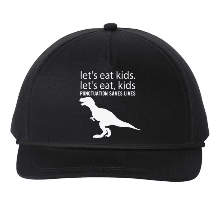 Let’s Eat Punctuation Saves Lives Funny Grammar Snapback Five-Panel Rope Hat