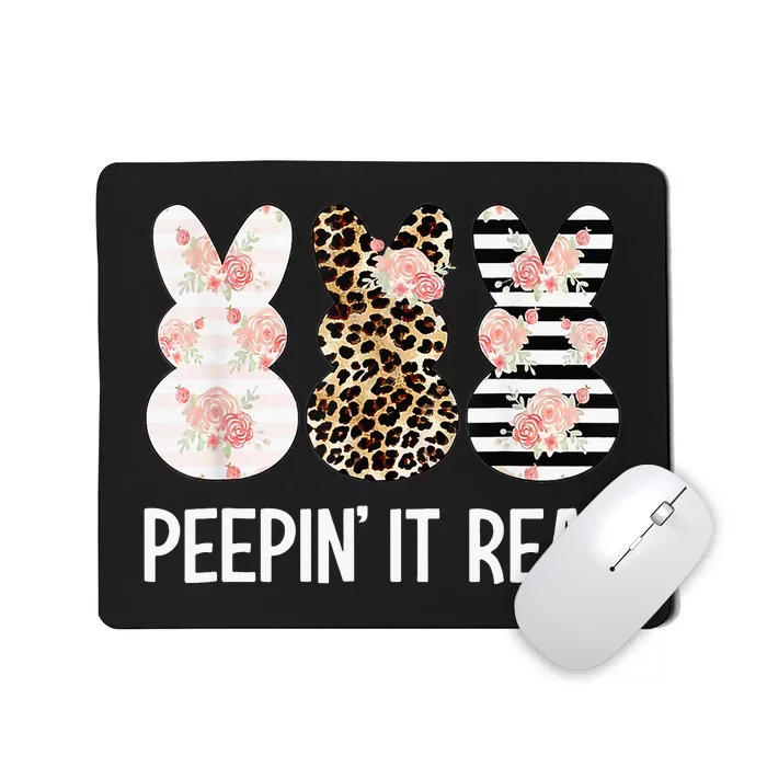 Leopard Easter Peepin It Real Cute Bunny Rabbit Mousepad