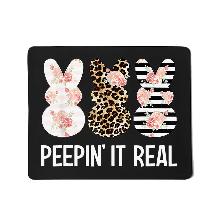 Leopard Easter Peepin It Real Cute Bunny Rabbit Mousepad