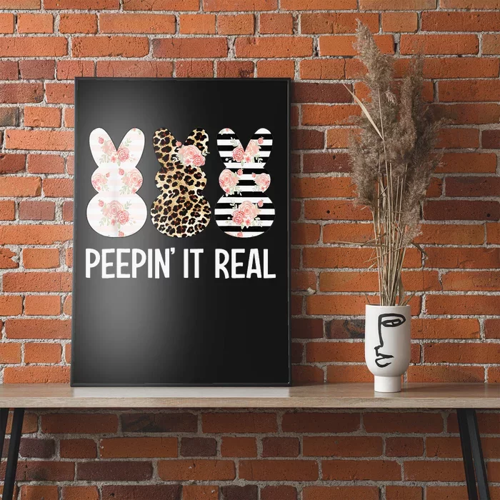 Leopard Easter Peepin It Real Cute Bunny Rabbit Poster