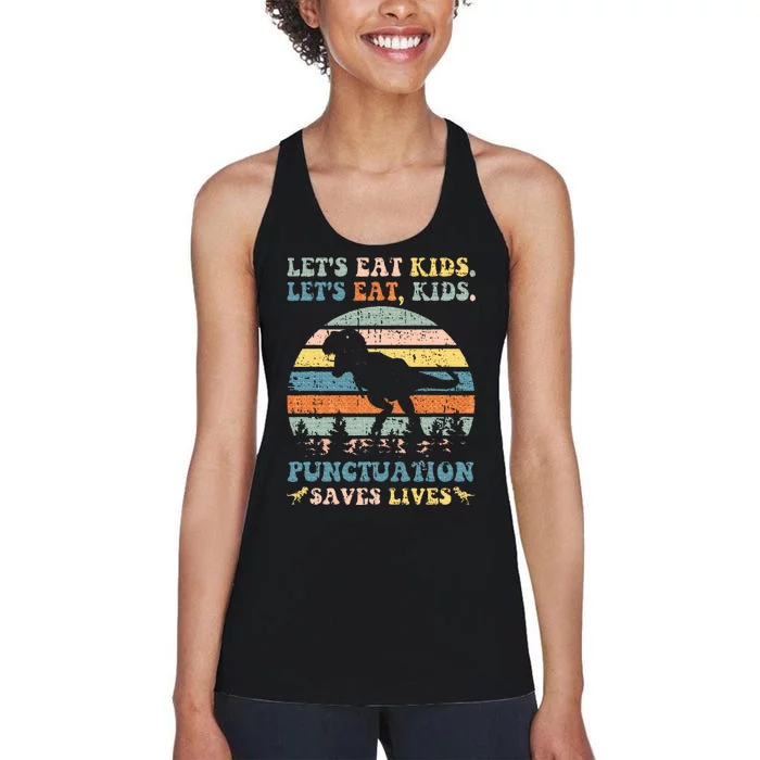 Lets Eat Punctuation Saves Lives Women's Racerback Tank