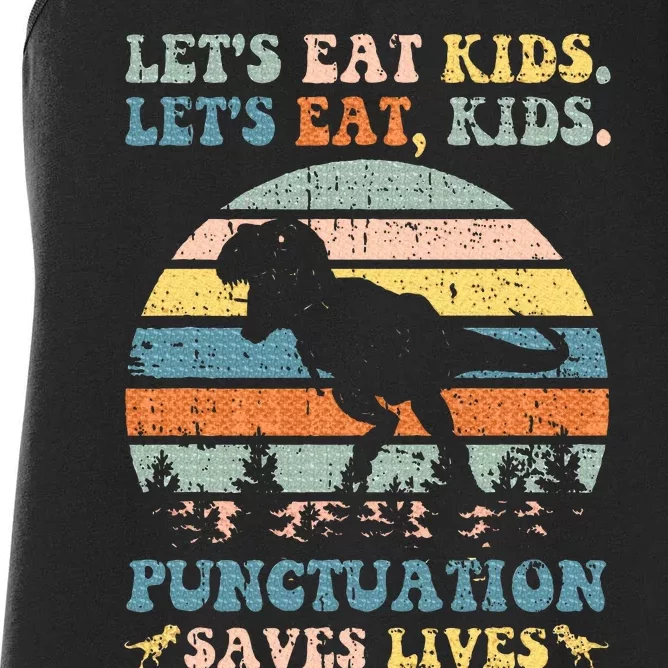 Lets Eat Punctuation Saves Lives Women's Racerback Tank