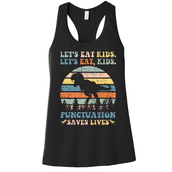 Lets Eat Punctuation Saves Lives Women's Racerback Tank