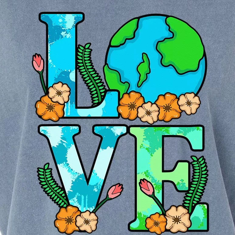 Love Earth Planet Save Earth's Day Graphic Garment-Dyed Women's Muscle Tee