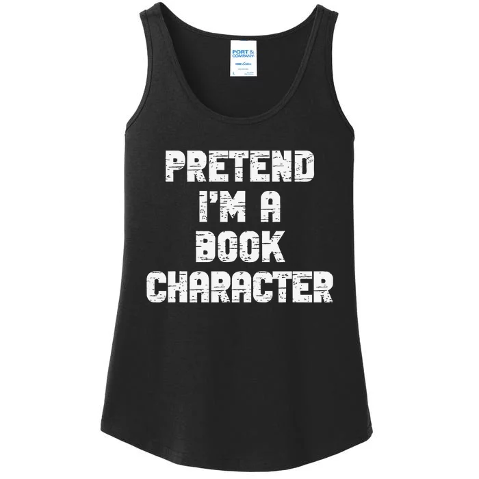 Lazy Easy Pretend IM Book Character Party Halloween Ladies Essential Tank