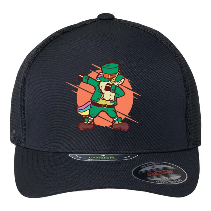 Leprechaun Dabbing Unicorn Flexfit Unipanel Trucker Cap