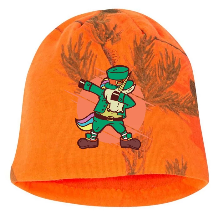 Leprechaun Dabbing Unicorn Kati - Camo Knit Beanie