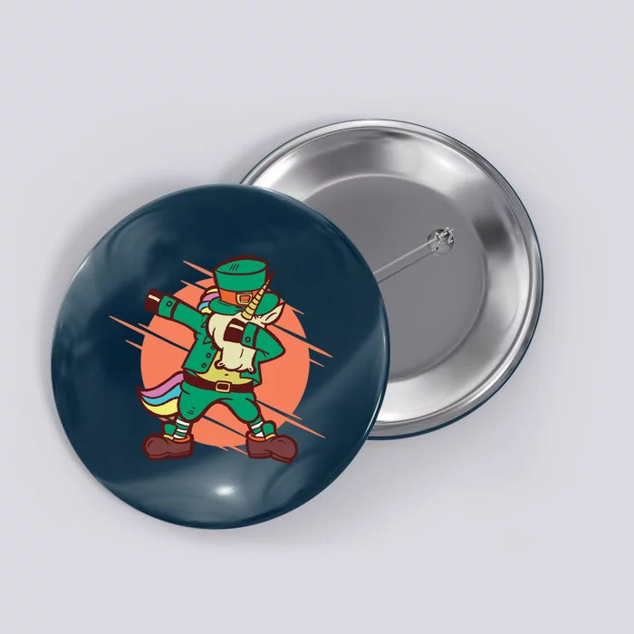 Leprechaun Dabbing Unicorn Button