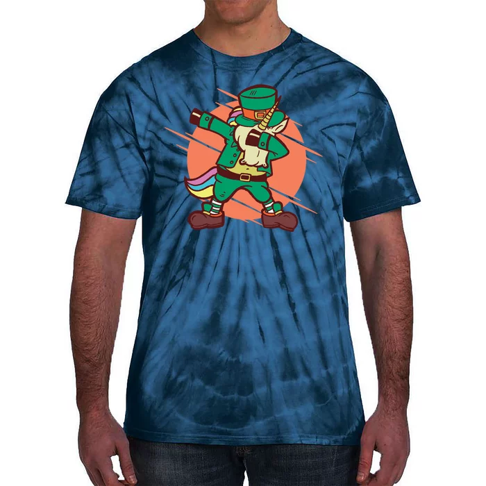 Leprechaun Dabbing Unicorn Tie-Dye T-Shirt