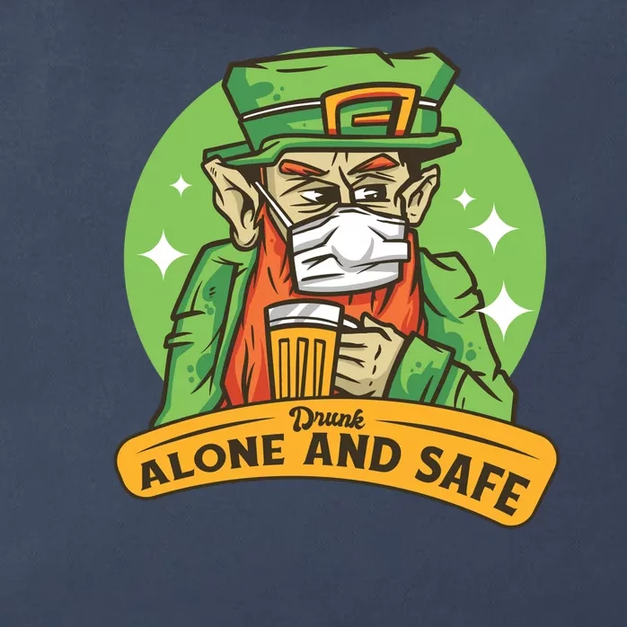 Leprechaun Drink Alone and Safe Funny Facemask Zip Tote Bag