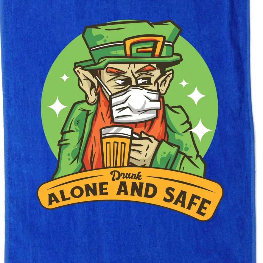 Leprechaun Drink Alone and Safe Funny Facemask Platinum Collection Golf Towel