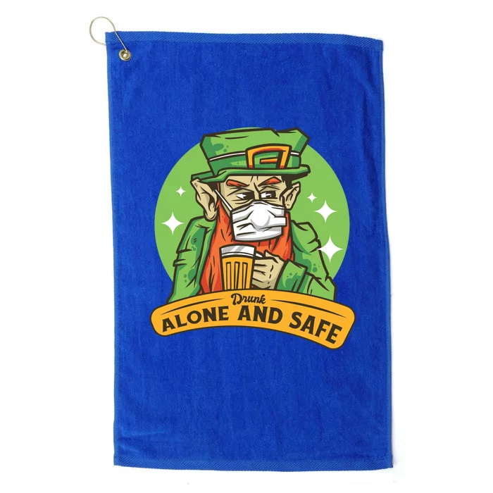 Leprechaun Drink Alone and Safe Funny Facemask Platinum Collection Golf Towel