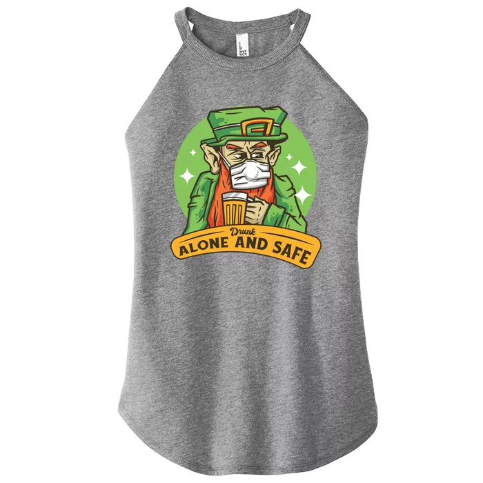 Leprechaun Drink Alone and Safe Funny Facemask Women’s Perfect Tri Rocker Tank