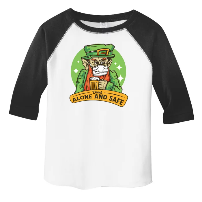 Leprechaun Drink Alone and Safe Funny Facemask Toddler Fine Jersey T-Shirt