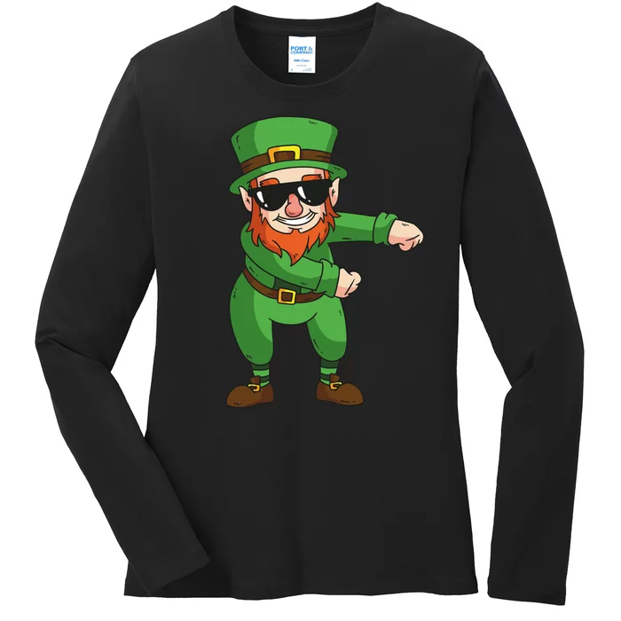 Leprechaun Floss Ladies Long Sleeve Shirt