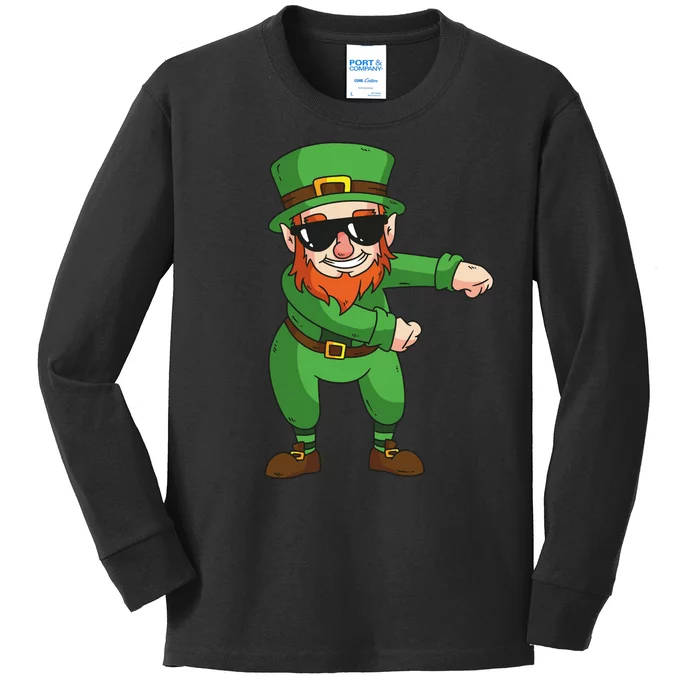 Leprechaun Floss Kids Long Sleeve Shirt