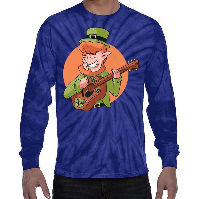 Leprechaun Guitarist Tie-Dye Long Sleeve Shirt