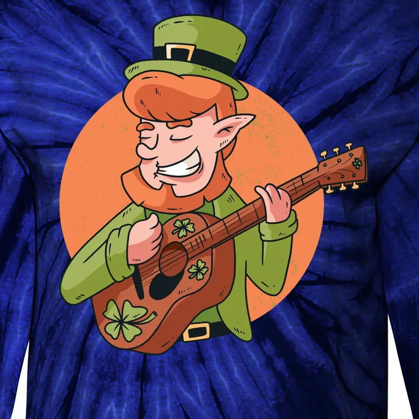 Leprechaun Guitarist Tie-Dye Long Sleeve Shirt