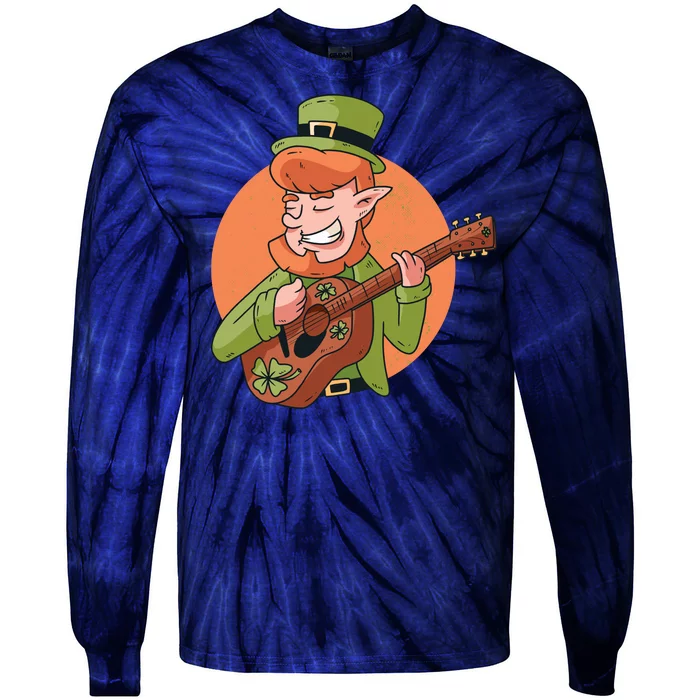 Leprechaun Guitarist Tie-Dye Long Sleeve Shirt