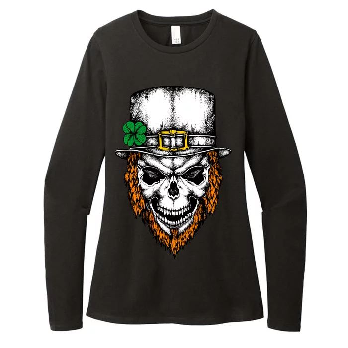 Leprechaun Irish Skull Skeleton Ginger Beard St. Patrick's Day Womens CVC Long Sleeve Shirt