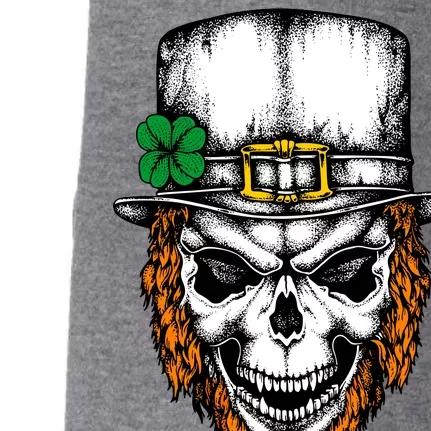 Leprechaun Irish Skull Skeleton Ginger Beard St. Patrick's Day Doggie 3-End Fleece Hoodie