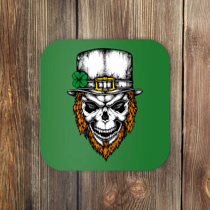 Leprechaun Irish Skull Skeleton Ginger Beard St. Patrick's Day Coaster