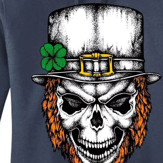 Leprechaun Irish Skull Skeleton Ginger Beard St. Patrick's Day Women's Pullover Hoodie