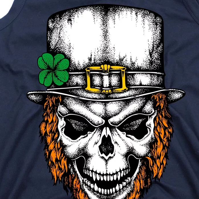 Leprechaun Irish Skull Skeleton Ginger Beard St. Patrick's Day Tank Top