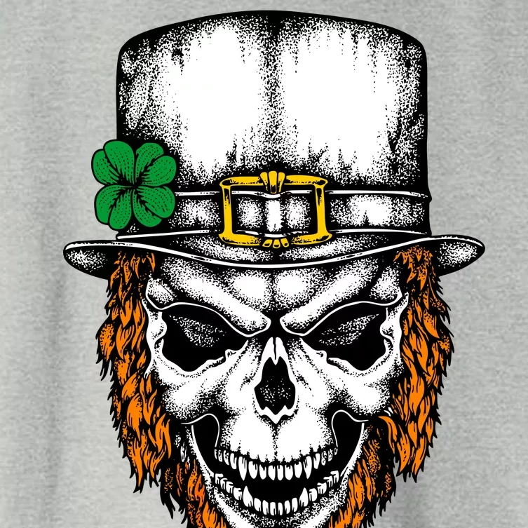 Leprechaun Irish Skull Skeleton Ginger Beard St. Patrick's Day Women's Crop Top Tee