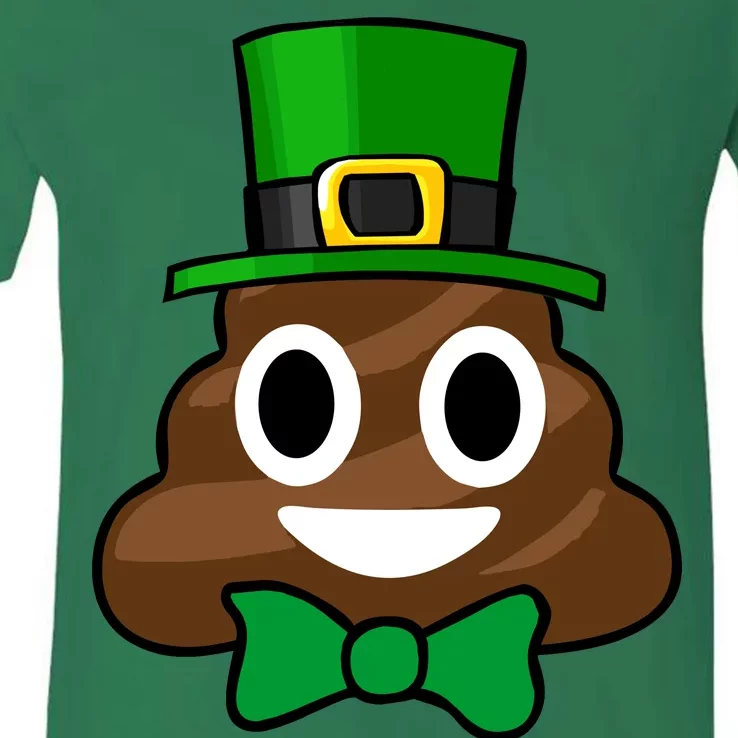 Leprechaun Poop Emoji Smiley Funny St. Patrick's Day V-Neck T-Shirt