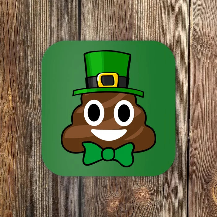 Leprechaun Poop Emoji Smiley Funny St. Patrick's Day Coaster