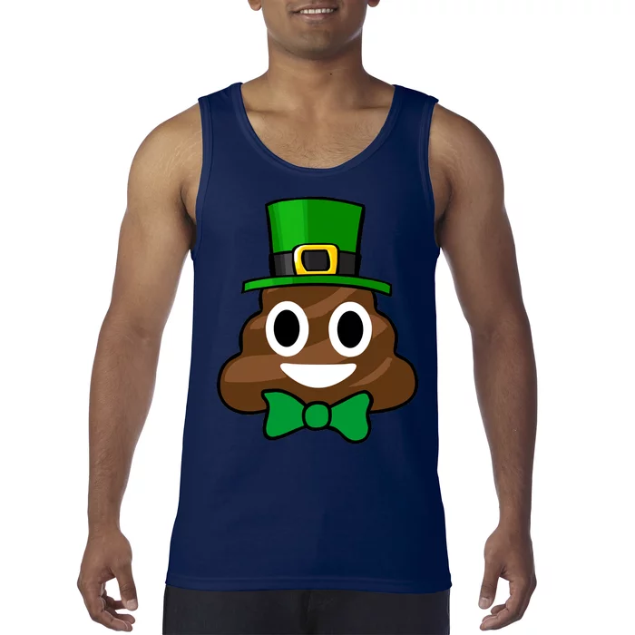 Leprechaun Poop Emoji Smiley Funny St. Patrick's Day Tank Top