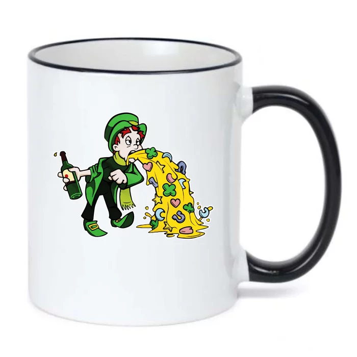 Leprechaun Puking St. Patrick's Day Drinking Black Color Changing Mug