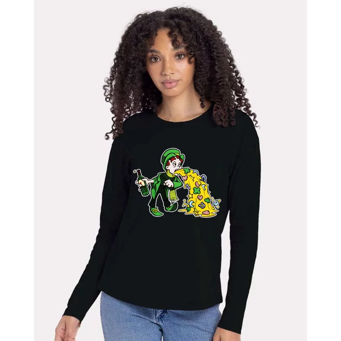 Leprechaun Puking St. Patrick's Day Drinking Womens Cotton Relaxed Long Sleeve T-Shirt