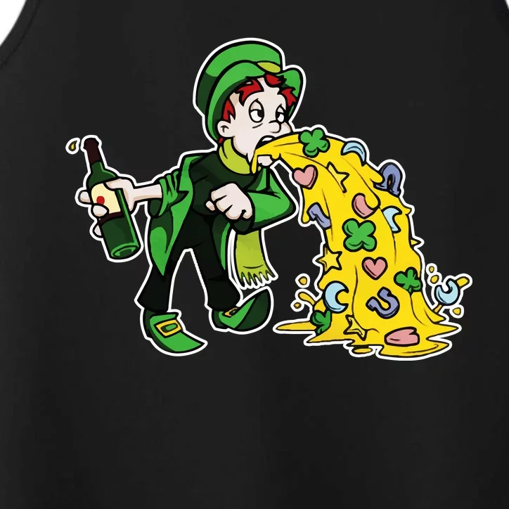 Leprechaun Puking St. Patrick's Day Drinking Performance Tank