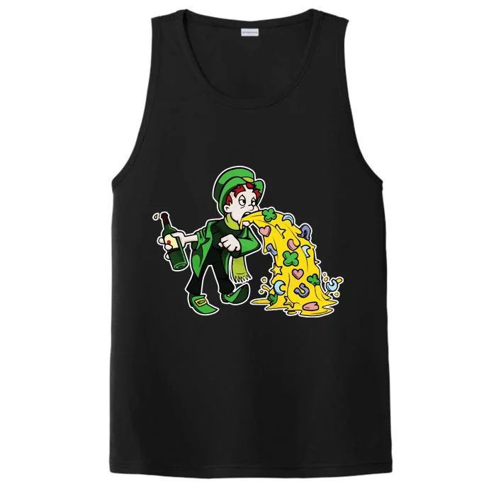 Leprechaun Puking St. Patrick's Day Drinking Performance Tank