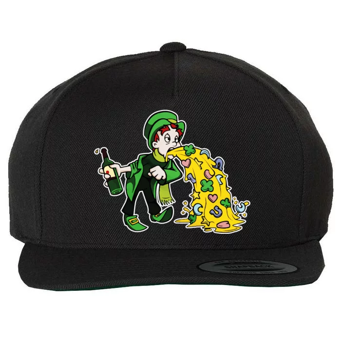 Leprechaun Puking St. Patrick's Day Drinking Wool Snapback Cap