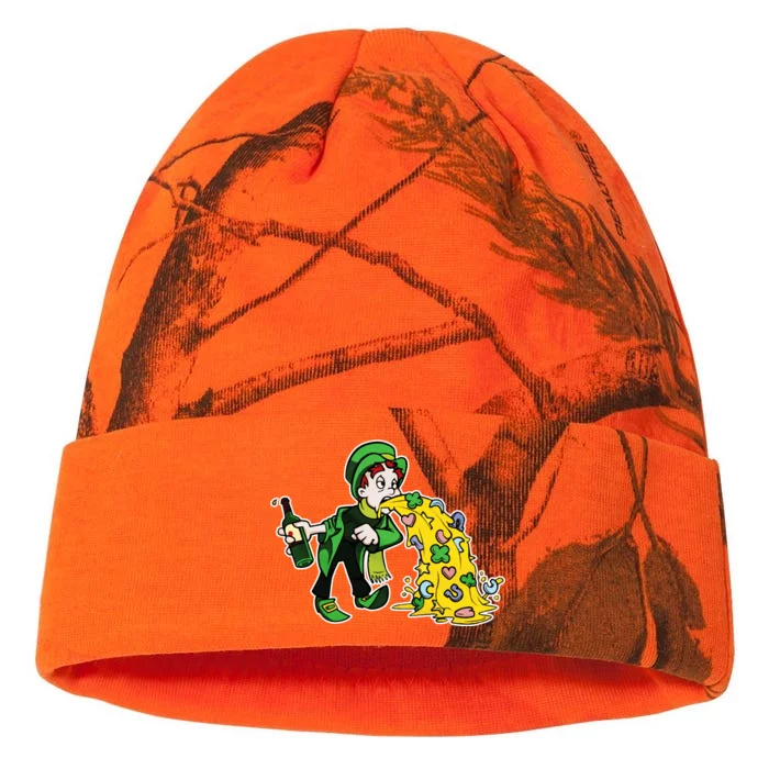 Leprechaun Puking St. Patrick's Day Drinking Kati - 12in Camo Beanie