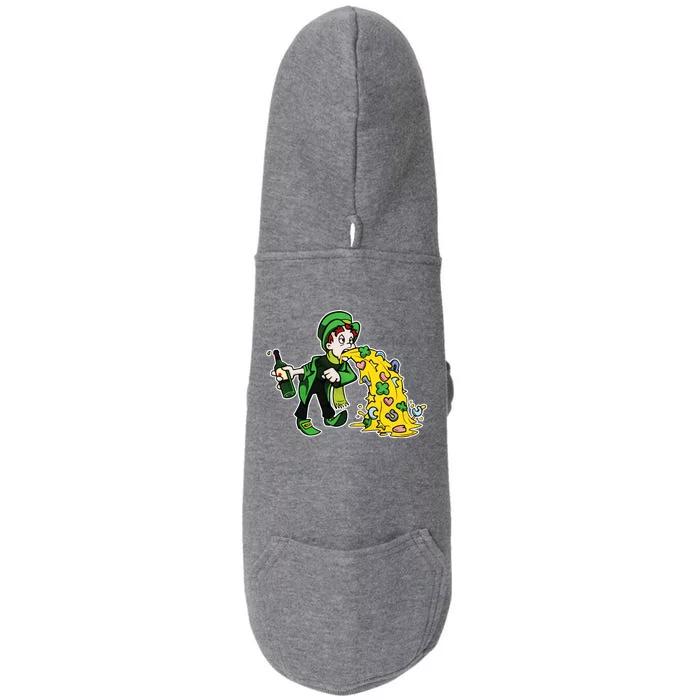 Leprechaun Puking St. Patrick's Day Drinking Doggie 3-End Fleece Hoodie