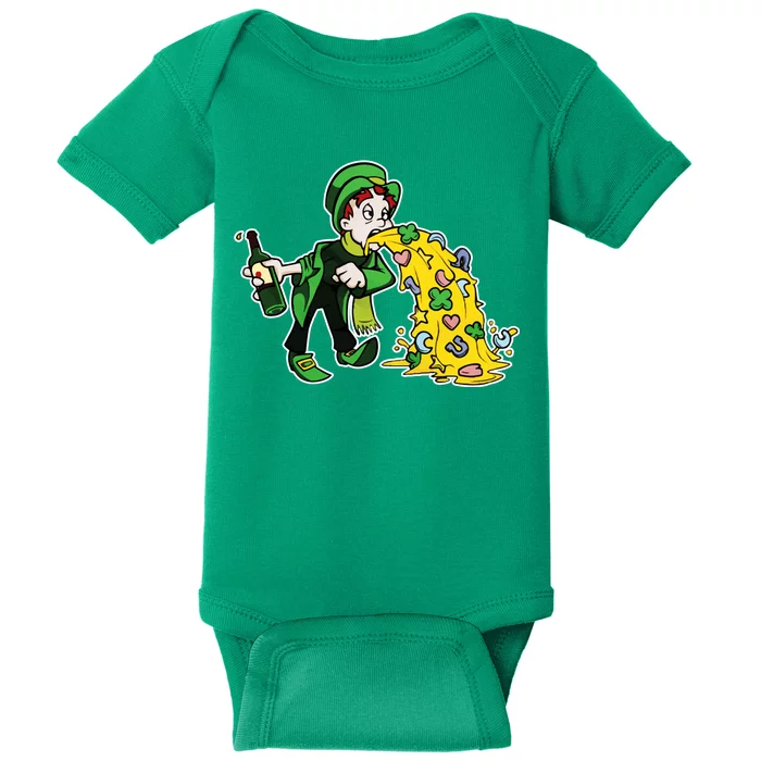 Leprechaun Puking St. Patrick's Day Drinking Baby Bodysuit