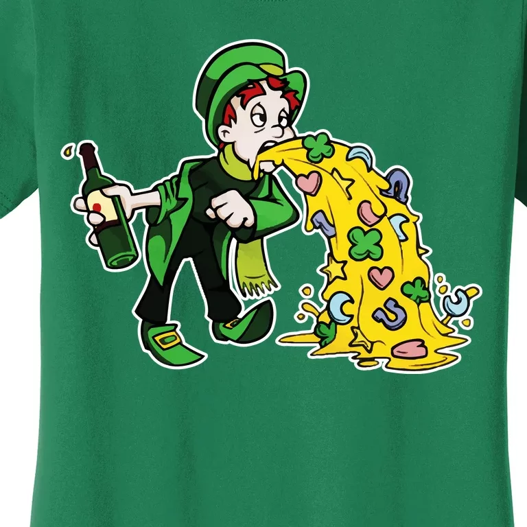 Leprechaun Puking St. Patrick's Day Drinking Women's T-Shirt