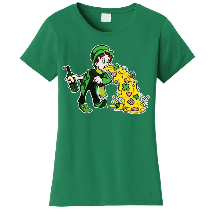 Leprechaun Puking St. Patrick's Day Drinking Women's T-Shirt