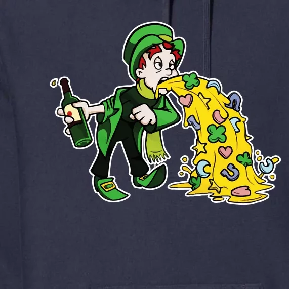 Leprechaun Puking St. Patrick's Day Drinking Premium Hoodie